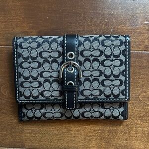 Coach Black and Gray Patterned Wallet